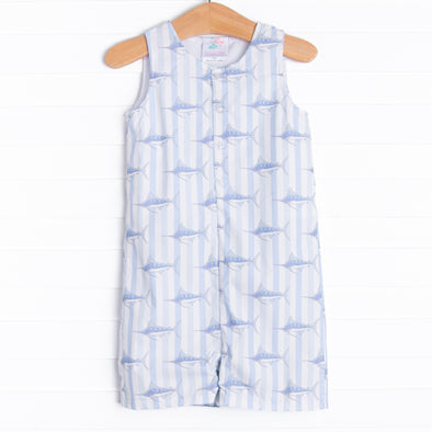 Day At Sea Short Romper, Blue