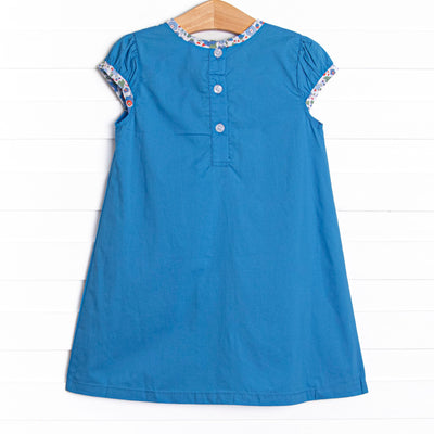 Back to School Blossoms Dress, Blue