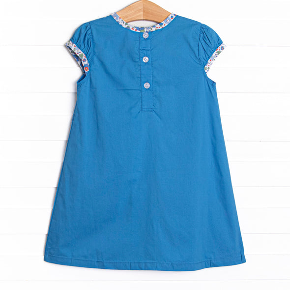 Back to School Blossoms Dress, Blue