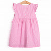 Strawberry Blooms Applique Side Tie Dress, Pink
