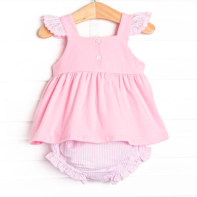 Paws & Paddles Applique Diaper Set, Pink