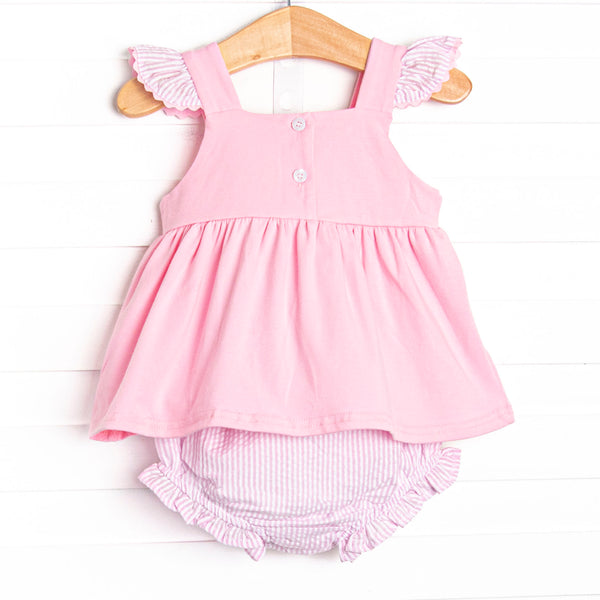 Paws & Paddles Applique Diaper Set, Pink