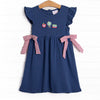 Global Studies Applique Side Tie Dress, Blue