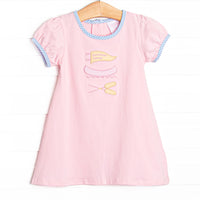 Happy Camper Applique Dress, Pink