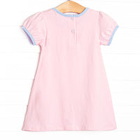 Happy Camper Applique Dress, Pink