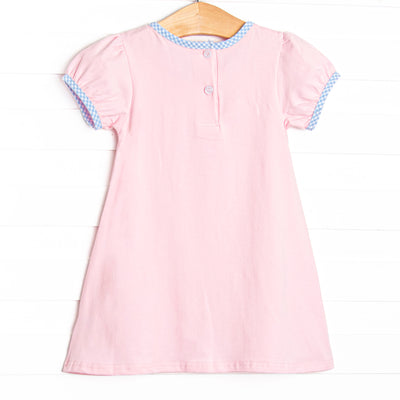 Happy Camper Applique Dress, Pink