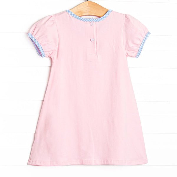 Happy Camper Applique Dress, Pink