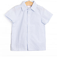 Cabo Breeze Button-Up Shirt, Blue Seersucker
