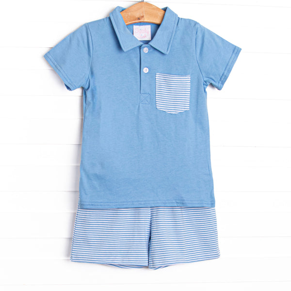 Levi Short Set, Medium Blue
