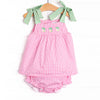 Strawberry Blooms Applique Diaper Set, Pink