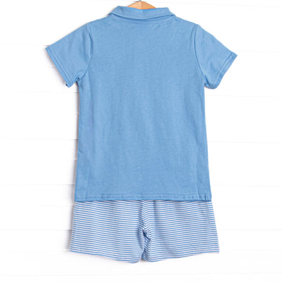 Levi Short Set, Medium Blue