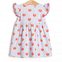 Grade A Gingham Flutter Sleeve Dress, Blue
