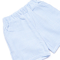 Happy Camper Applique Short Set, Blue