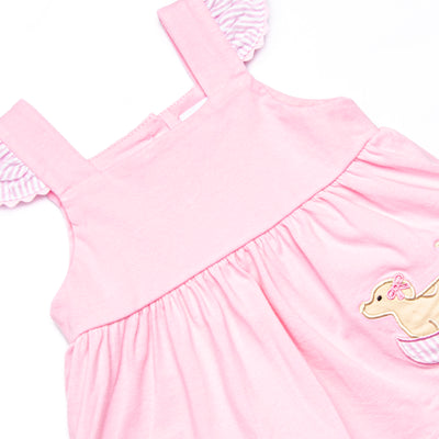 Paws & Paddles Applique Diaper Set, Pink