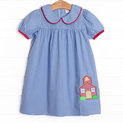 Saved by the Bell Applique Dress, Blue