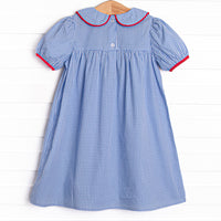Saved by the Bell Applique Dress, Blue
