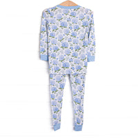 Hydrangea Blooms Bamboo Pajama Set, Blue