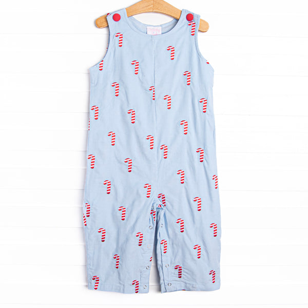 Candy Cane Craze Embroidered Jon Jon, Blue