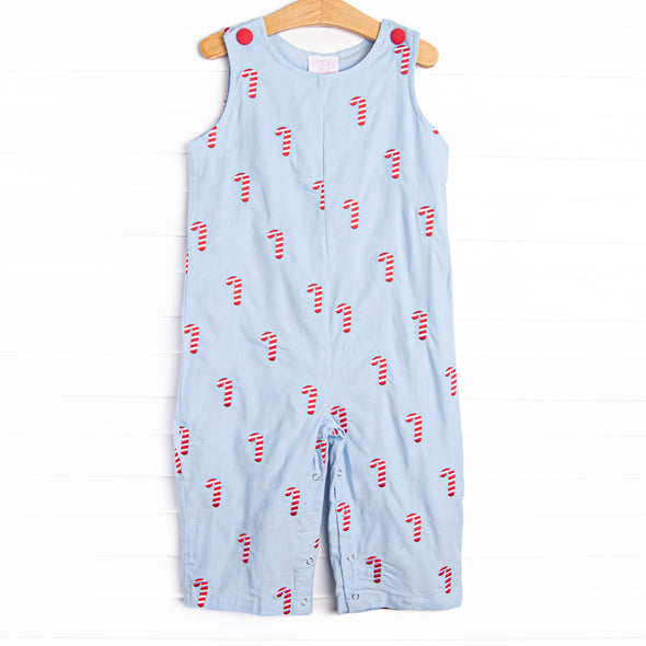 Candy Cane Craze Embroidered Jon Jon, Blue