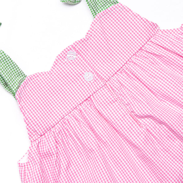 Strawberry Blooms Applique Short Set, Pink