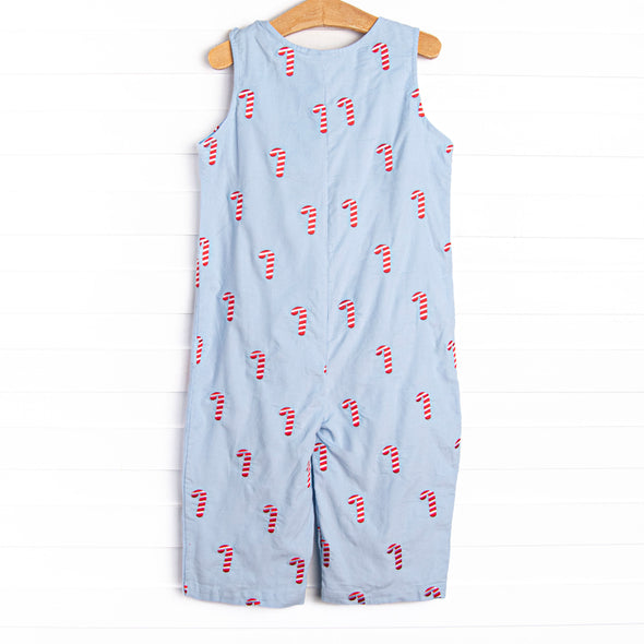 Candy Cane Craze Embroidered Jon Jon, Blue