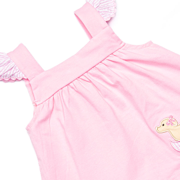 Paws & Paddles Applique Ruffle Short Set, Pink