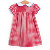 Color Me Happy Applique Dress, Red