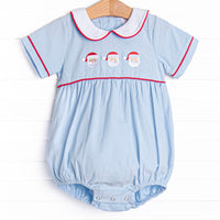 Santa Claus Craze Embroidered Bubble, Blue