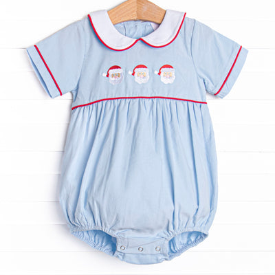 Santa Claus Craze Embroidered Bubble, Blue