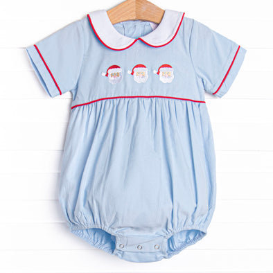 Santa Claus Craze Embroidered Bubble, Blue