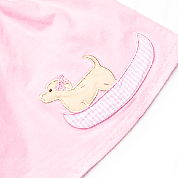 Paws & Paddles Applique Ruffle Short Set, Pink