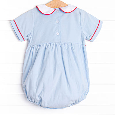 Santa Claus Craze Embroidered Bubble, Blue