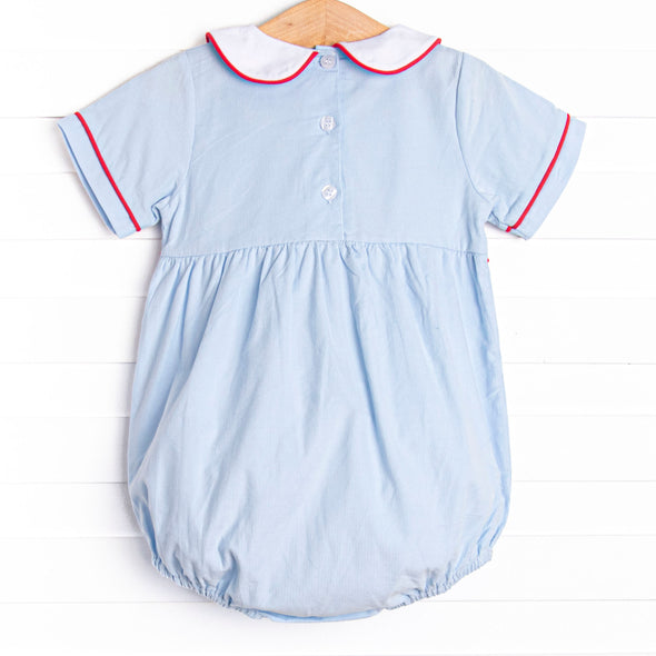 Santa Claus Craze Embroidered Bubble, Blue