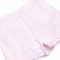 Pretty Petals Elastic Smocked Ruffle Short Set, Blue