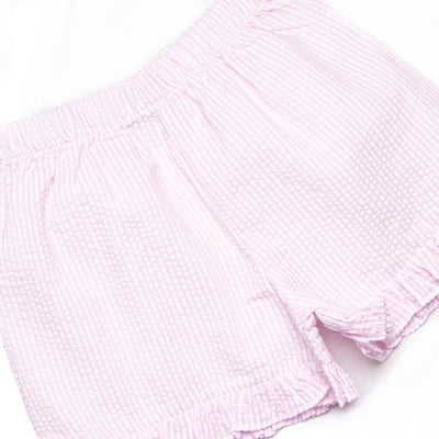 Pretty Petals Elastic Smocked Ruffle Short Set, Blue