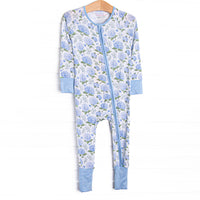 Hydrangea Blooms Bamboo Zippy Pajama, Blue