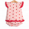 Grade School Gala Embroidered Diaper Set, Pink