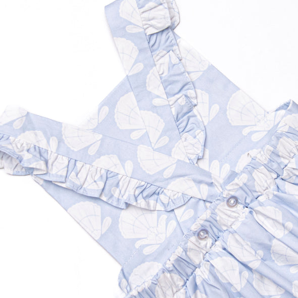 Shell Of A Time Ruffle Sunsuit, Blue