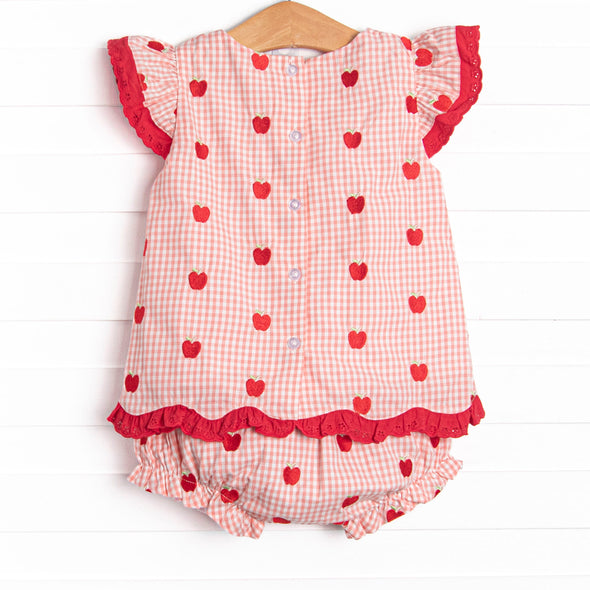 Grade School Gala Embroidered Diaper Set, Pink