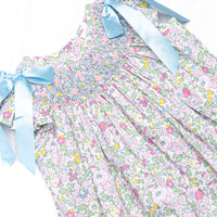 Blooming Bows Smocked Ruffle Short Set, Blue