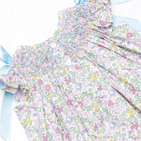 Blooming Bows Smocked Ruffle Short Set, Blue