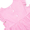 Strawberry Blooms Applique Side Tie Dress, Pink