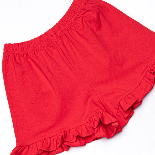 Saved by the Bell Applique Ruffle Short Set, Blue