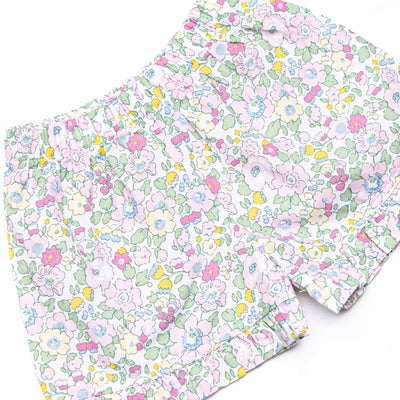 Blooming Bows Smocked Ruffle Short Set, Blue