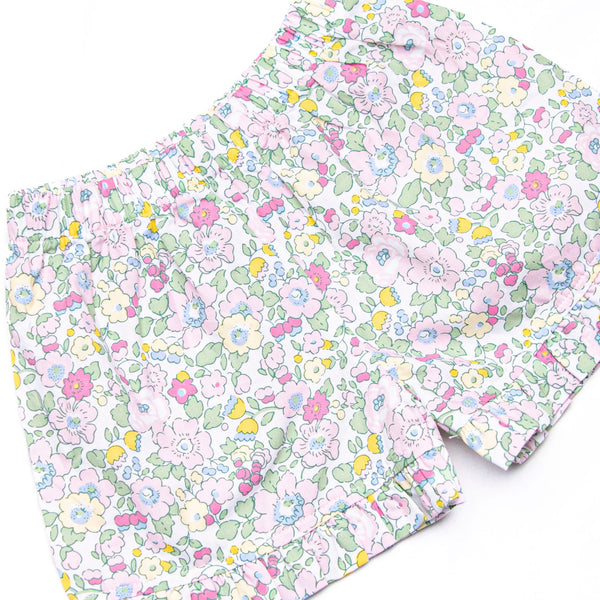 Blooming Bows Smocked Ruffle Short Set, Blue