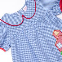 Saved by the Bell Applique Dress, Blue
