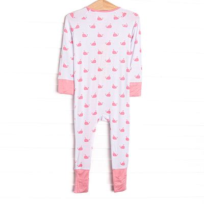 Whale Watch Bamboo Zippy Pajama, Pink