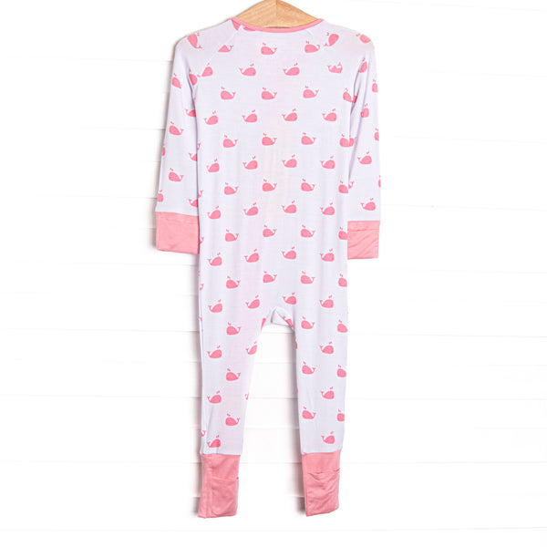 Whale Watch Bamboo Zippy Pajama, Pink