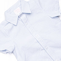 Cabo Breeze Button-Up Shirt, Blue Seersucker