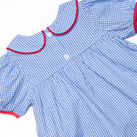 Saved by the Bell Applique Ruffle Short Set, Blue